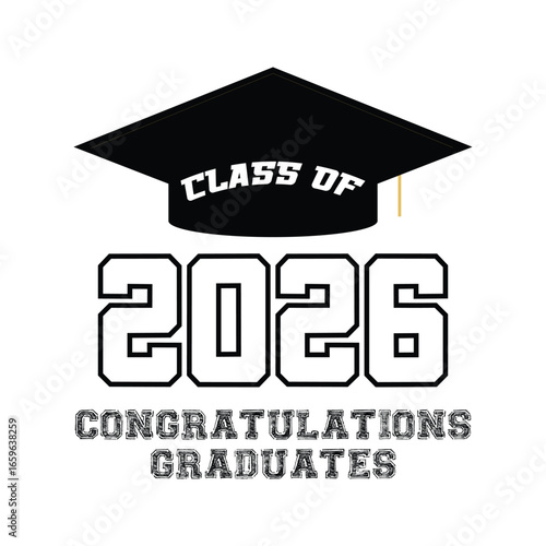 Class of 2026 typography design vector. Editable class of 2026 typography design