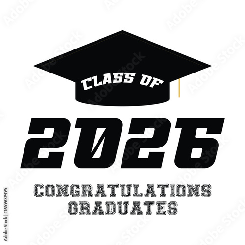 Class of 2026 typography design vector. Editable class of 2026 typography design