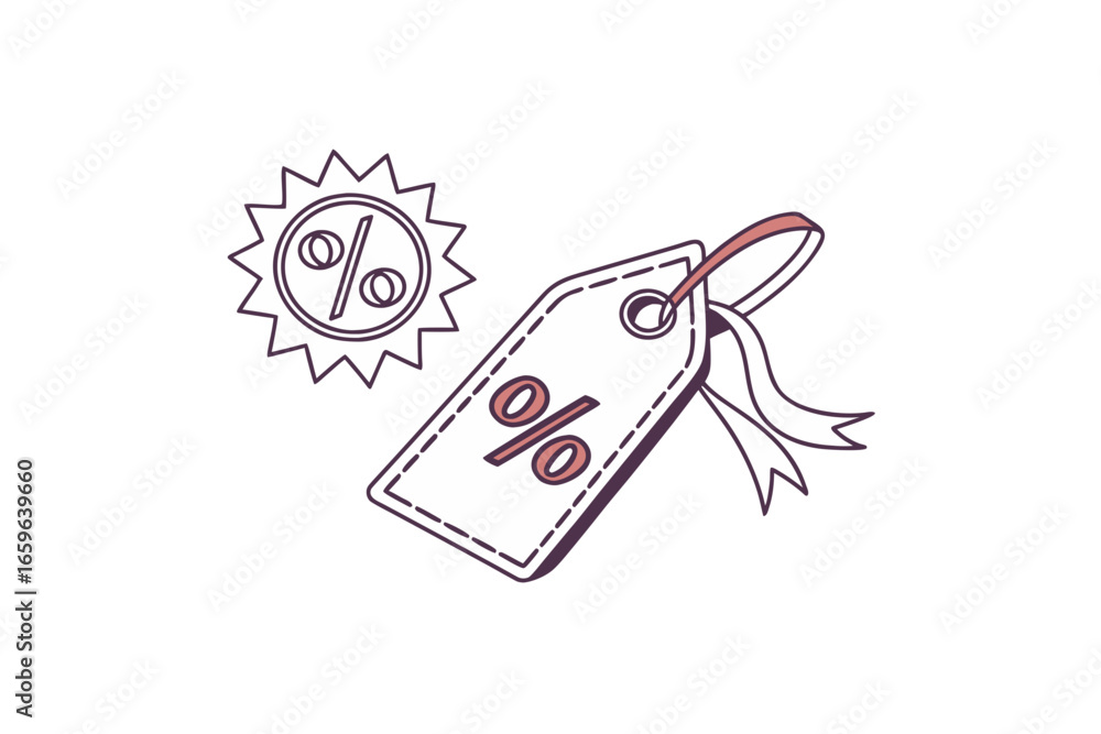 Obraz premium Discount tag icon with percentage symbol for sale offers