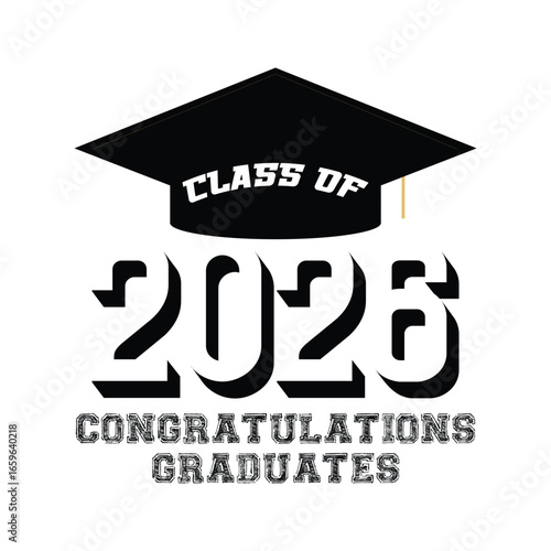 Class of 2026 typography design vector. Editable class of 2026 typography design