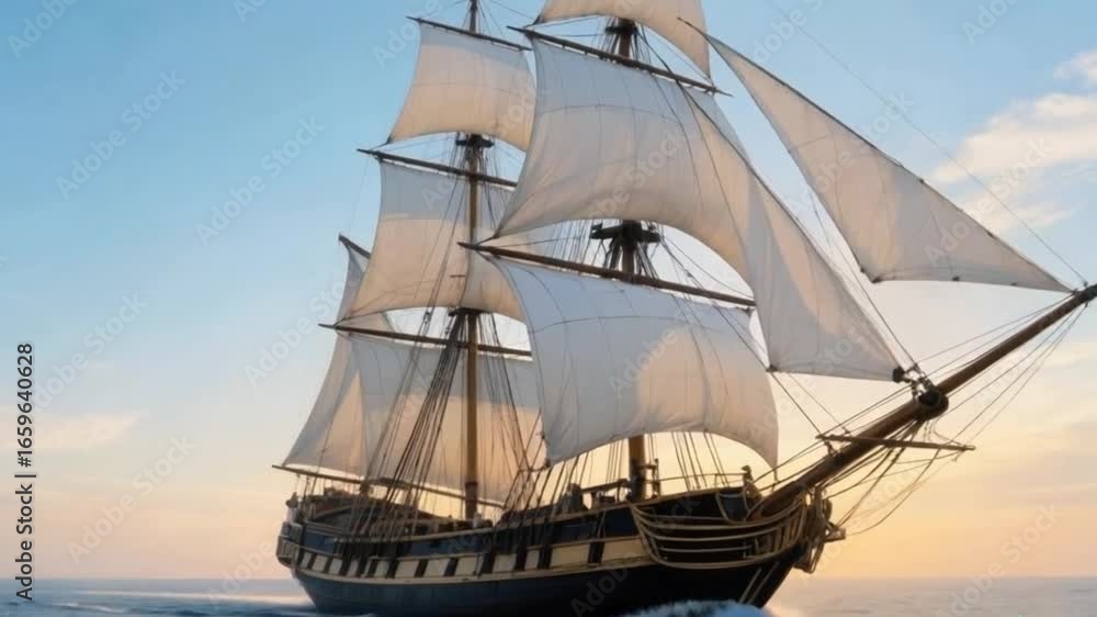 Sailing ship at sunset Sailing ship at sunset