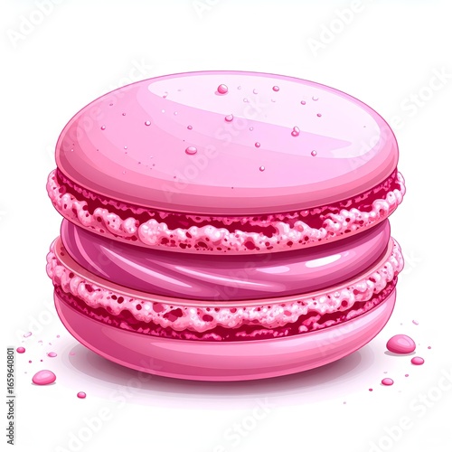 pink macaroon cartoon vector illustration