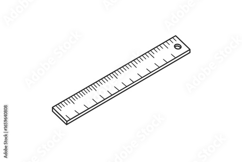 ruler icon small straight ruler outline with tiny markings
