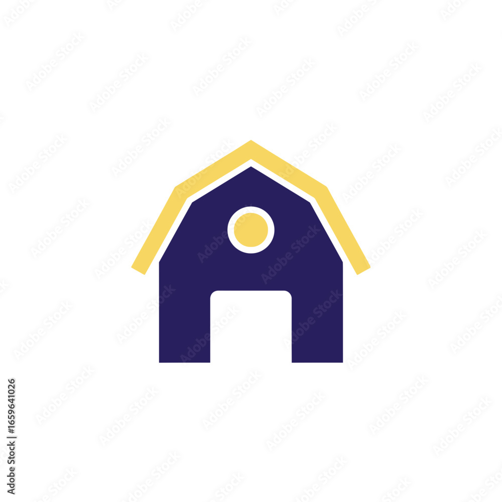 Flat Design Farm Barn App Icon Two Tone Rustic Architecture Symbol for Modern Farming Flat Design Farm Barn App Icon Two Tone Rustic Architecture Symbol for Modern Farming