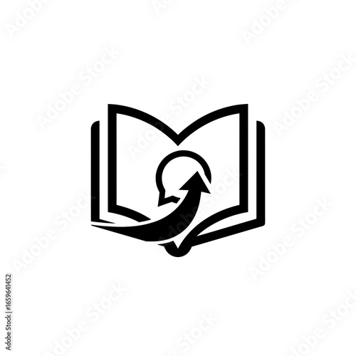 Glyph Based Language Learning App Icon Black White Global Communication Education