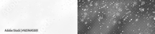 Tableau sur toile Snowfall transparent background