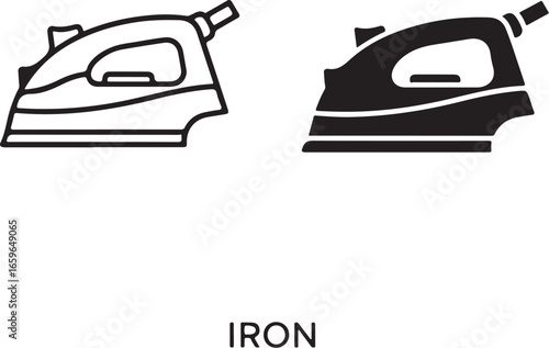 Sewing related icon vector art of iron icon