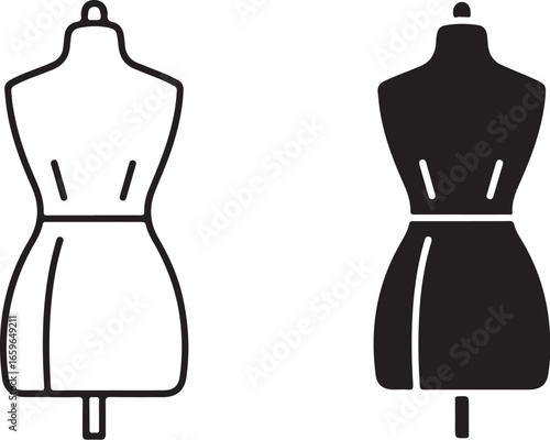 Sewing related icon vector art of mannequin dress form icon