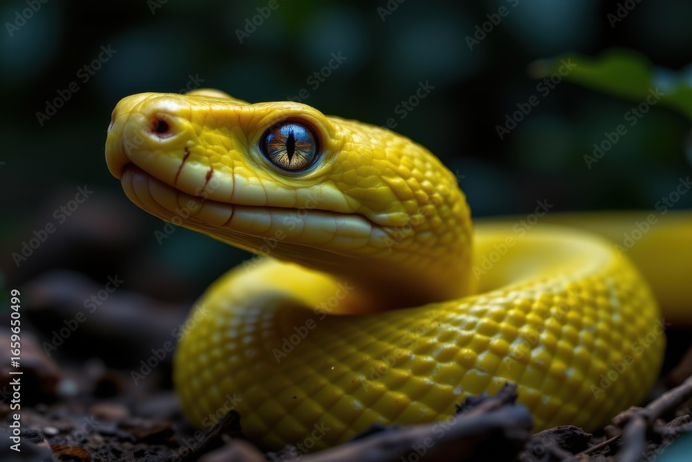 Obraz premium Yellow Snake with Black Markings