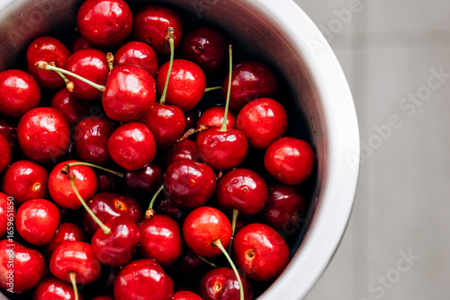 Fresh cherries in a bowl capturing summer's essence