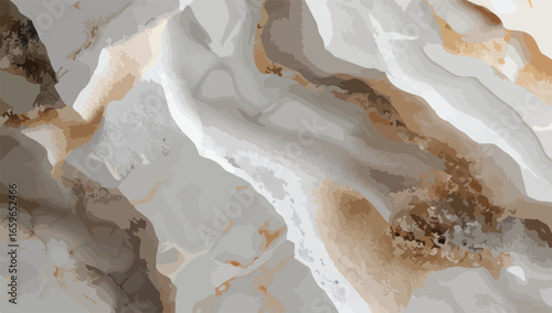 Luxurious white and gold marble texture. Abstract background of a natural stone slab with elegant layers and veins for interior design and wallpaper.
