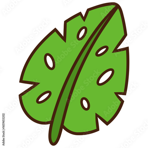 monstera leaf vector illustration