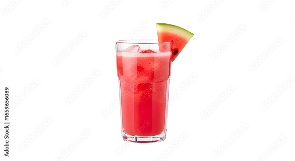 custom made wallpaper toronto digitalRefreshing Watermelon Juice with Ice Cubes in Glass, Garnished with Watermelon Slice