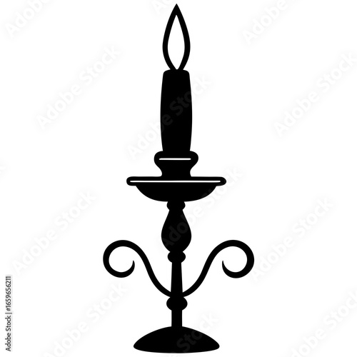 Candle Stand vector silhouette 