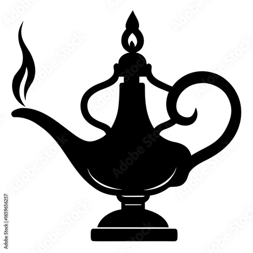 oil lamp isolated on white background