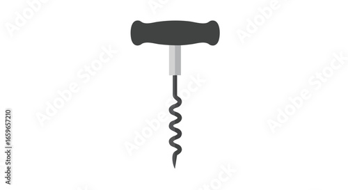A simple vector illustration of a classic T-handle corkscrew against a plain white background.