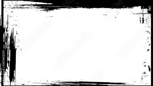 Scratched Frame. Grunge Urban Background Texture Vector. Dust Overlay. Distressed Grainy Grungy Framing Effect. Distressed Backdrop Vector Illustration. 