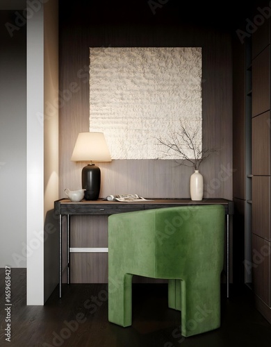 Minimal chair with decoration..