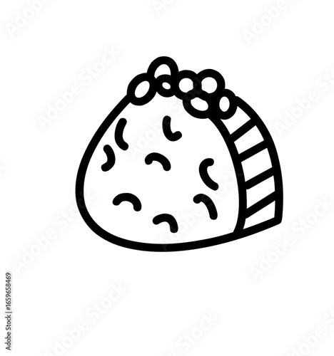 Salmon caviar outline drawing in hand drawn doodle style, showing pile of fish eggs. Gourmet seafood delicacy for sushi, snacks, or packaging. Vector illustration.