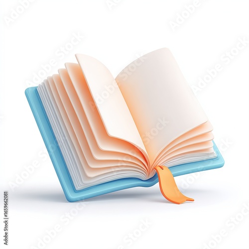 Wallpaper Mural An open book with blank pages and a colorful bookmark, perfect for illustrating topics related to education, reading, or creativity, It can be used in promotional materials or educational content, Torontodigital.ca