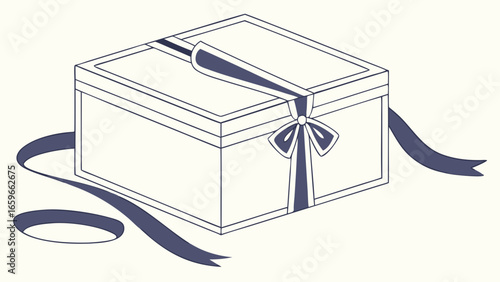Illustration of a gift box with ribbon and bow, perfect for any occasion