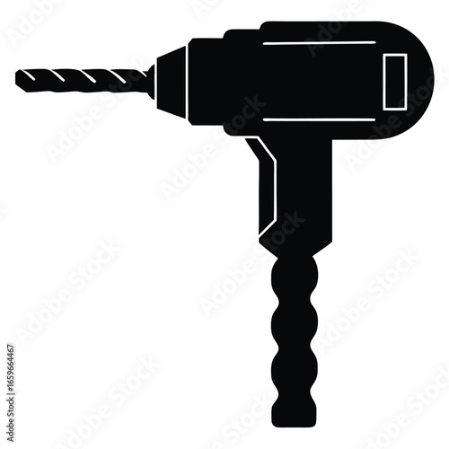 Isolated power tool, a cordless electric drill gun, on a white background