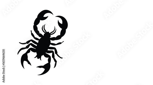 Black Silhouette of a Scorpion with Lifted Stinger