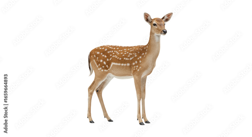 Naklejka premium Isolated Spotted Deer Female.