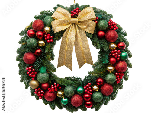christmas wreath isolated on white