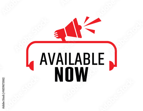 available now text information sign	