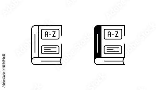 Vocabulary icon design with white background stock illustration