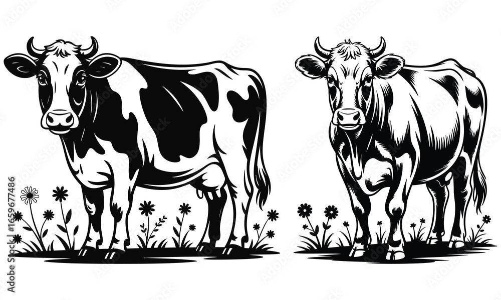 Fototapeta premium cow on the grass
