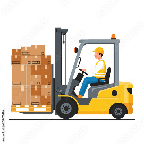 forklift in warehouse