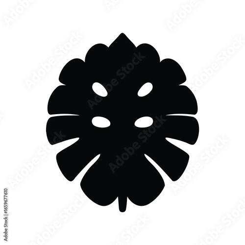 Silhouette of a Monstera deliciosa Leaf, a tropical plant illustration