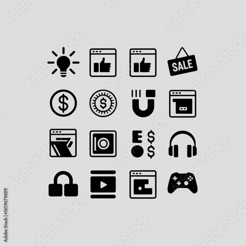 Vector art of collection of modern flat icons for web and mobile applications