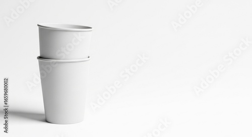 Wallpaper Mural White Disposable Cup Mockup Stacked and Isolated on White Background for Design Torontodigital.ca