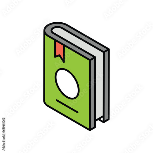 Quran color line icon with white background vector stock illustration