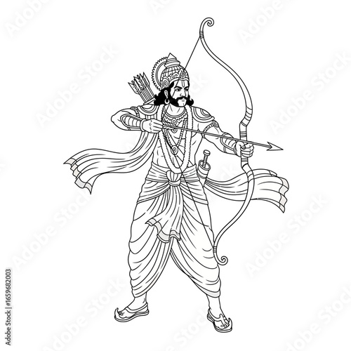 Powerful mythological warrior illustration with an ancient axe, showcasing strength and valor. Dynamic cartoon depiction of a formidable historical or legendary figure ready for battle.