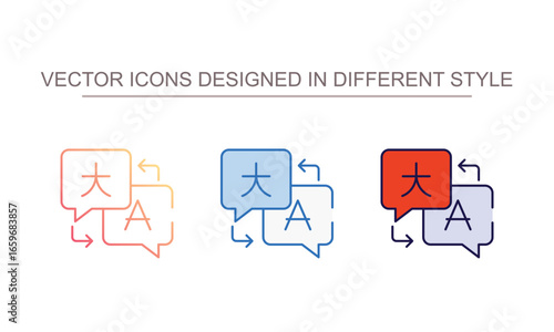 Translator icon design with white background stock illustration