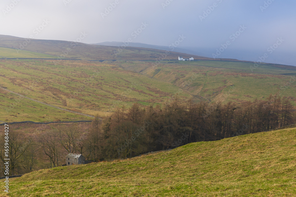 Fototapeta premium Landscape view of a valley in Teesdale, England, UK.