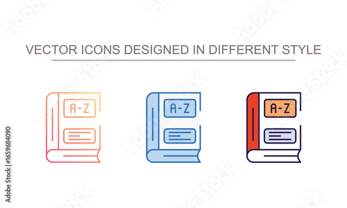 Vocabulary icon design with white background stock illustration