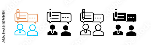 Feedback Multi style icon in line color, mixed, lineal color, glyph, line.