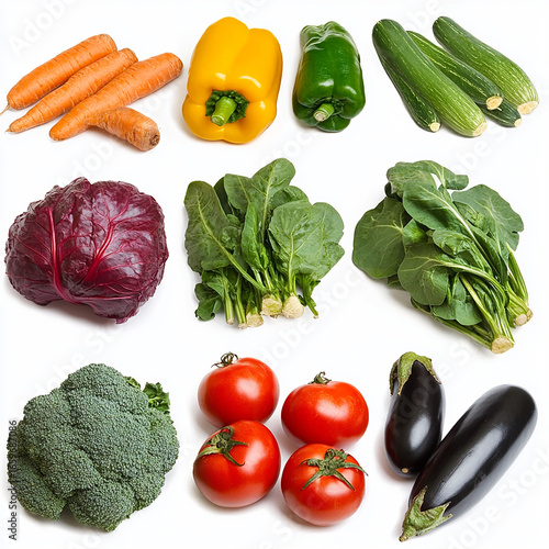 vegetables isolated on white background