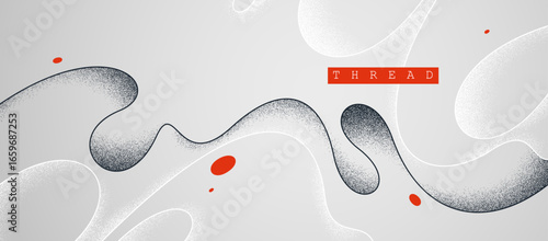 Minimal curvy lines vector abstract background, relaxing and tranquil art abstraction, antistress textured flowing lines, elegant dunamic graphics.