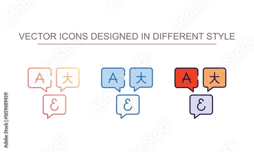 Language icon design with white background stock illustration