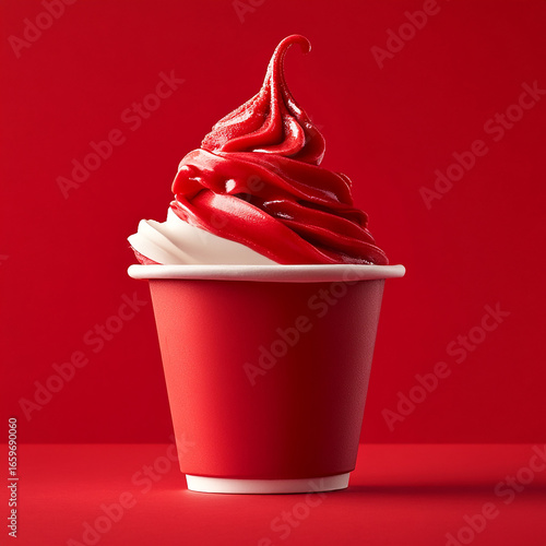 strawberry ice cream in cup