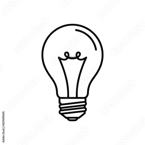 Vector illustration of a single light bulb