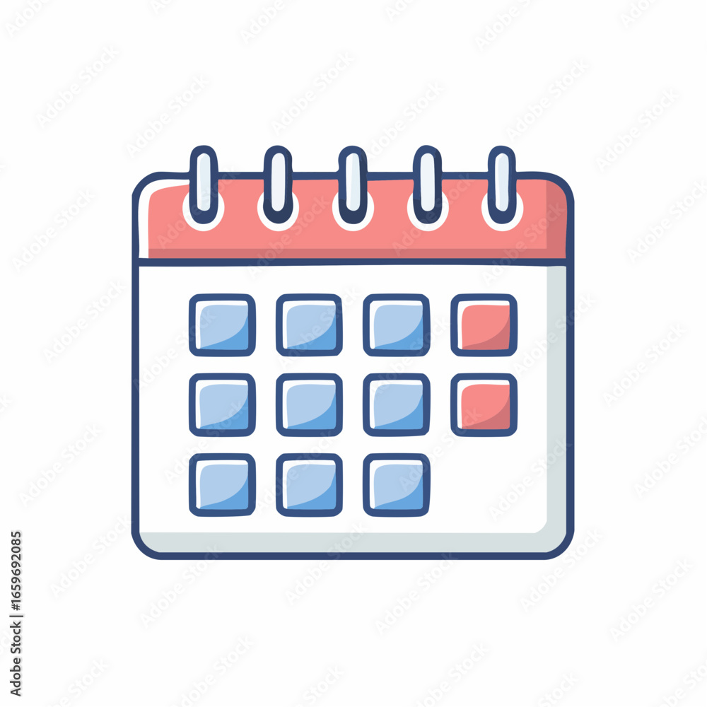 Flat Vector Calendar Icon Flat Vector Calendar Icon