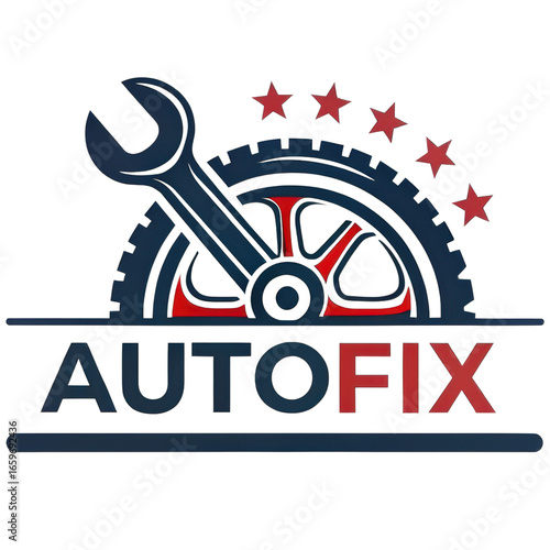 Auto Repair Emblem: A stylized logo of a tire, wrench, and star, perfectly encapsulating the essence of automotive services and quality repair.