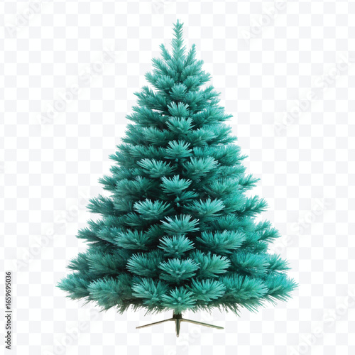 realistic 3d christmas tree without decorations in different color style isolated on transparent background